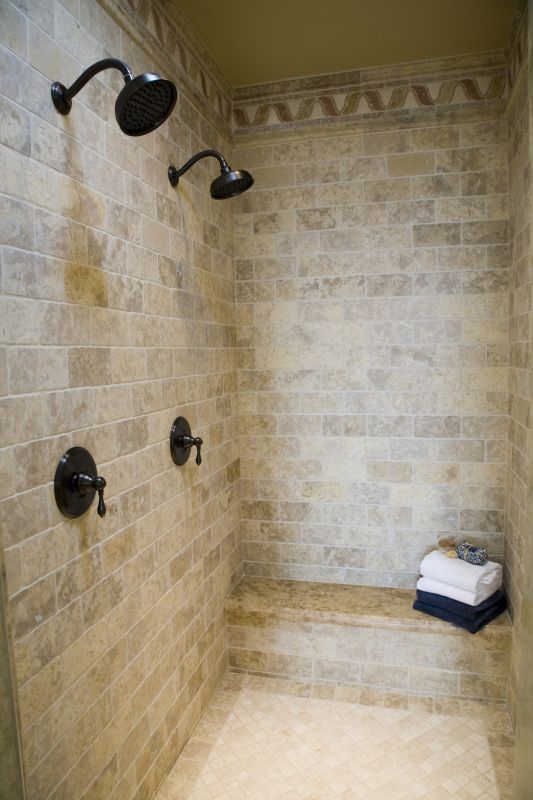 Elegant Shower with Multiple Showerheads